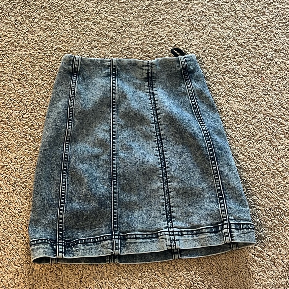 Free people denim mini skirt